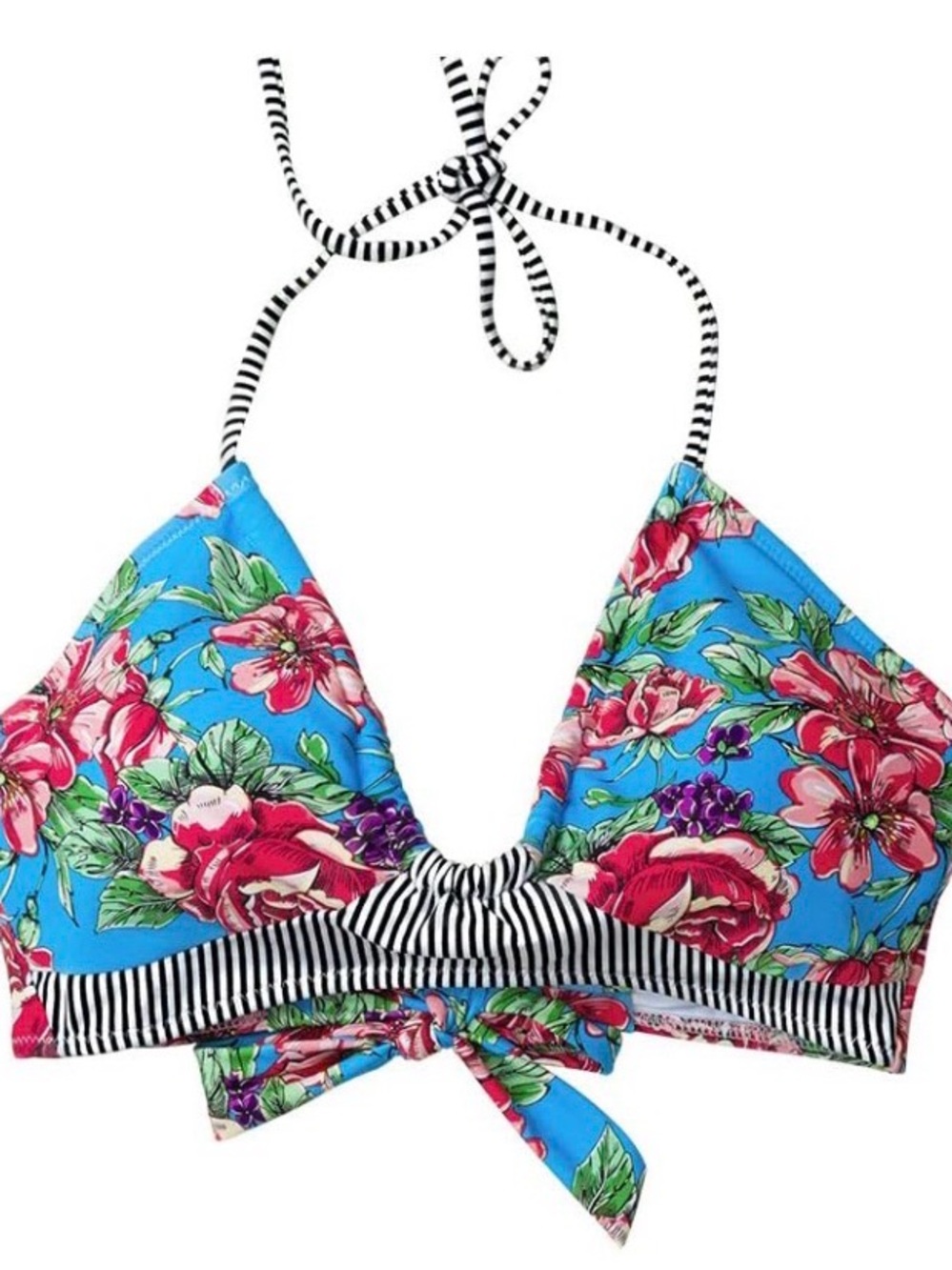 CUPSHE red floral print bikini top